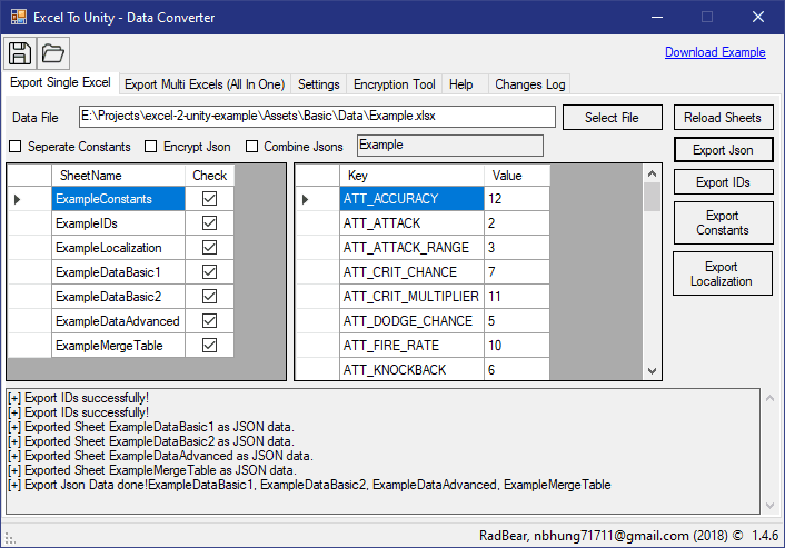 Example Excel