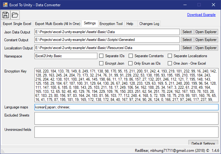 Example Excel